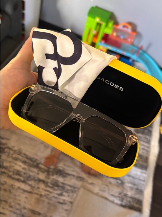 Marc Jacobs Clear Frame Sunglasses with Smoke Lenses